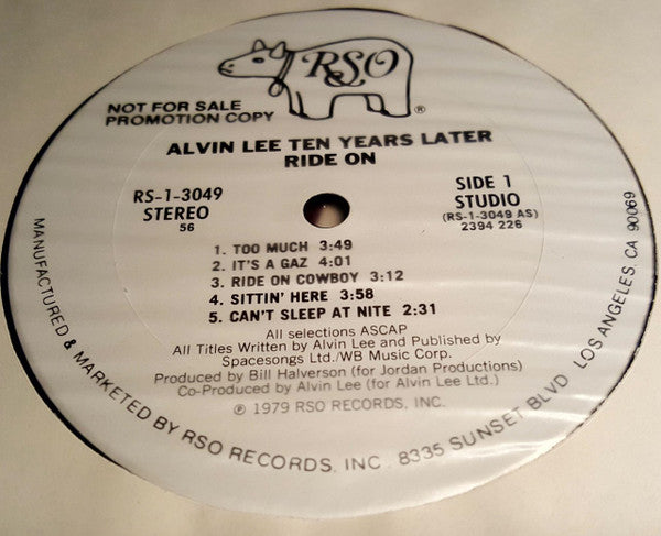 Alvin Lee & Ten Years Later : Ride On (LP, Album, Promo, 73 )