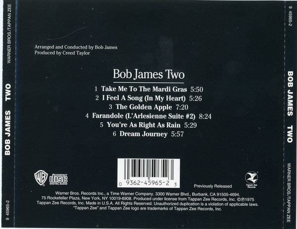 Bob James : Two (CD, Album, RE)