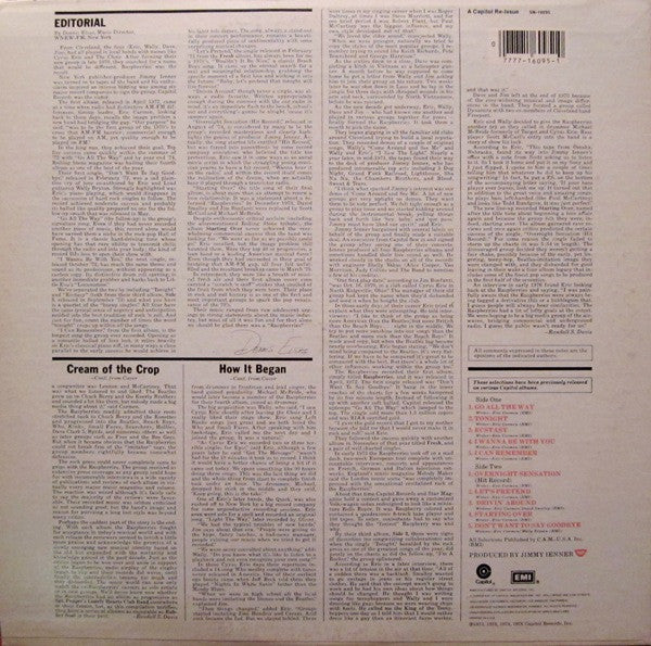 Raspberries : Raspberries' Best - Featuring Eric Carmen (LP, Comp, RE)