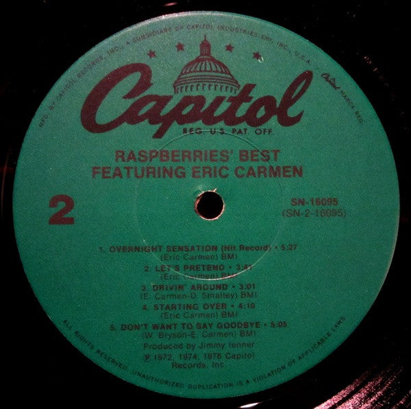 Raspberries : Raspberries' Best - Featuring Eric Carmen (LP, Comp, RE)