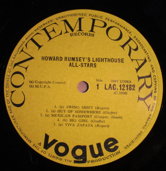 Howard Rumsey's Lighthouse All-Stars : Volume Three (LP, Album, Mono)