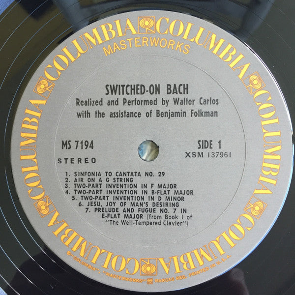 Walter Carlos : Switched-On Bach (LP, Album, RE, Ter)