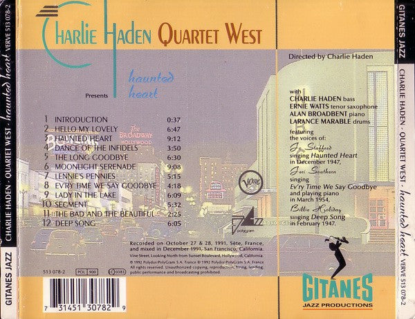 Charlie Haden - Quartet West* : Haunted Heart (CD, Album)