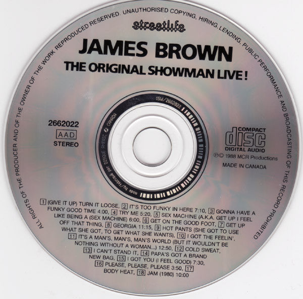 James Brown : The Original Showman Live! (CD, Album)