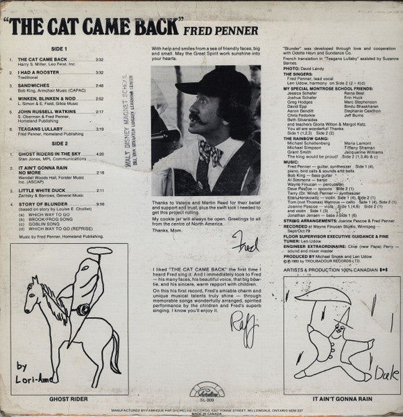Fred Penner : The Cat Came Back (LP)