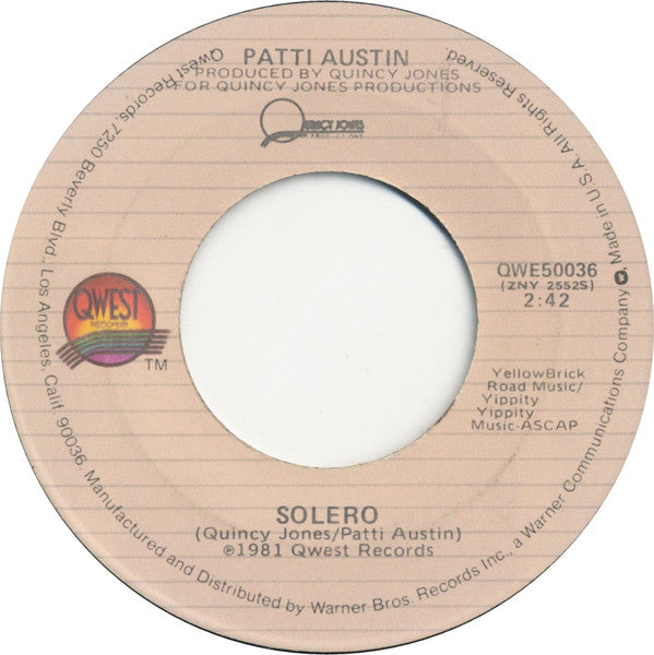 Patti Austin : Baby, Come To Me (7", Single, Jac)