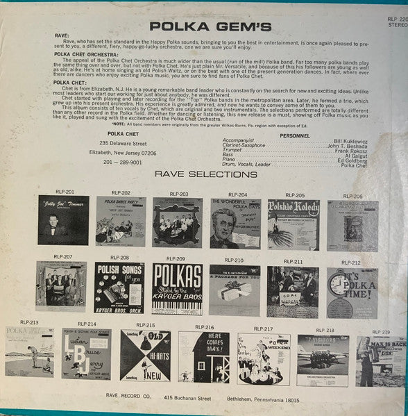 Polka Chet And His Orchestra : Polka Gems (LP, Album)