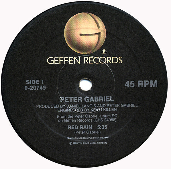 Peter Gabriel : Red Rain (12", Maxi, All)