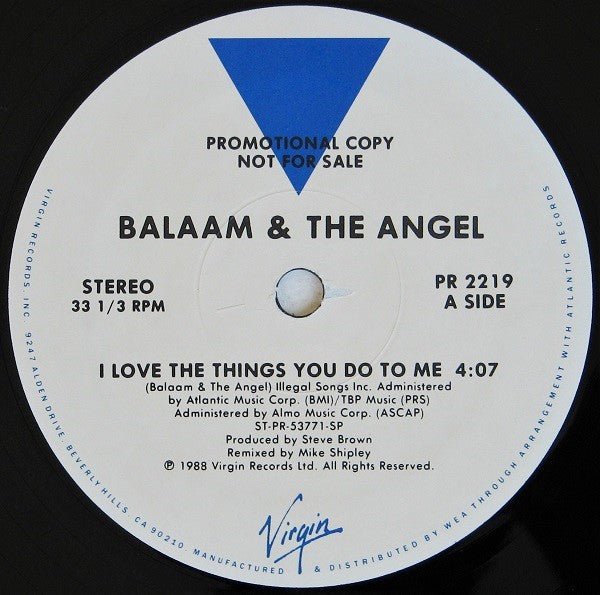 Balaam & The Angel* : I Love The Things You Do To Me (12", Single, Promo)