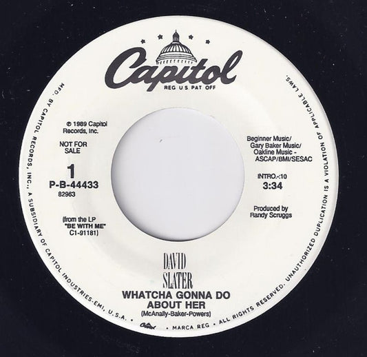 David Slater : Whatcha Gonna Do About Her (7", Promo)