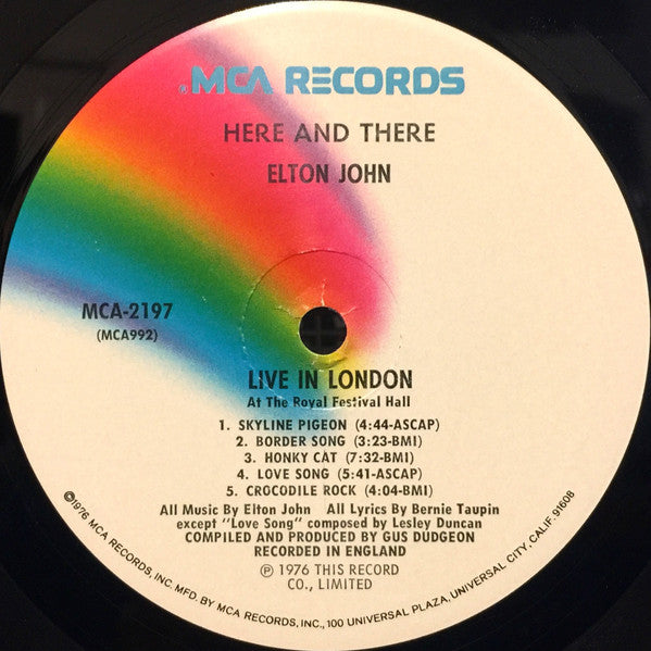Elton John : Here And There (LP, Album, Pin)