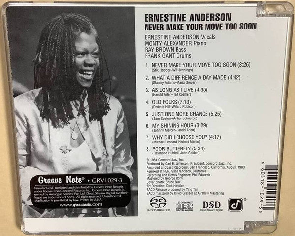 Ernestine Anderson : Never Make Your Move Too Soon (SACD, Hybrid, RE, RM)