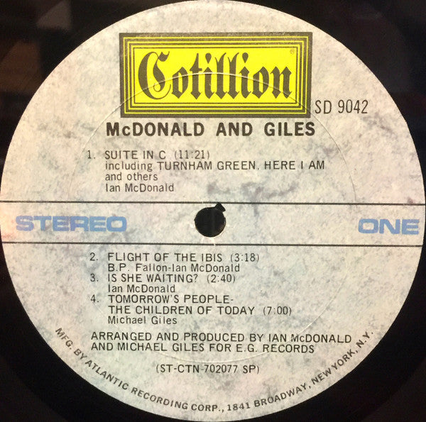 McDonald And Giles* : McDonald And Giles (LP, Album, Spe)