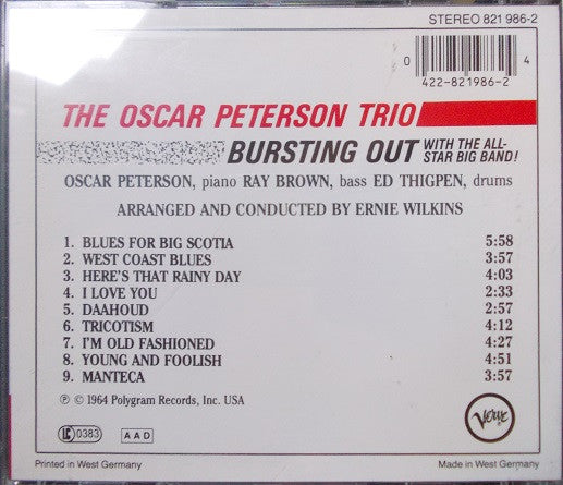 The Oscar Peterson Trio : Bursting Out With The All-Star Big Band (CD, Album, RE)