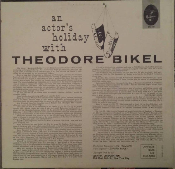 Theodore Bikel : An Actor's Holiday (LP, Album, Mono, RE)