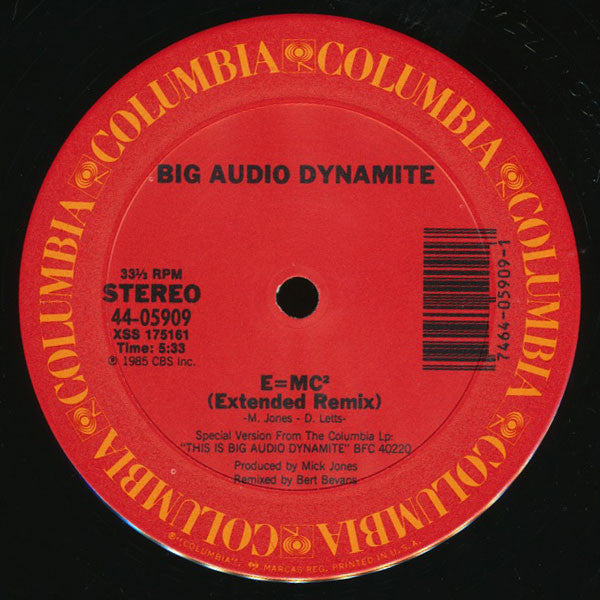 Big Audio Dynamite : E=MC² (12", Single)