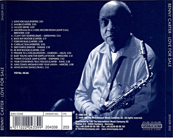 Benny Carter : Love For Sale (CD, Comp)