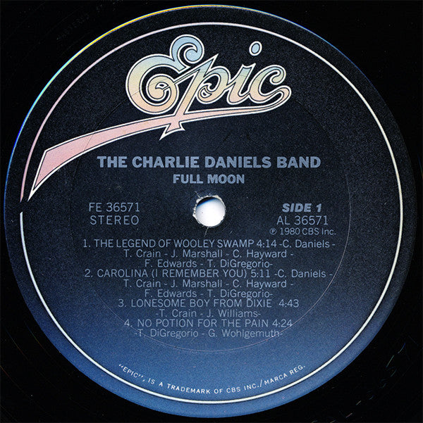 The Charlie Daniels Band : Full Moon (LP, Album, Pit)