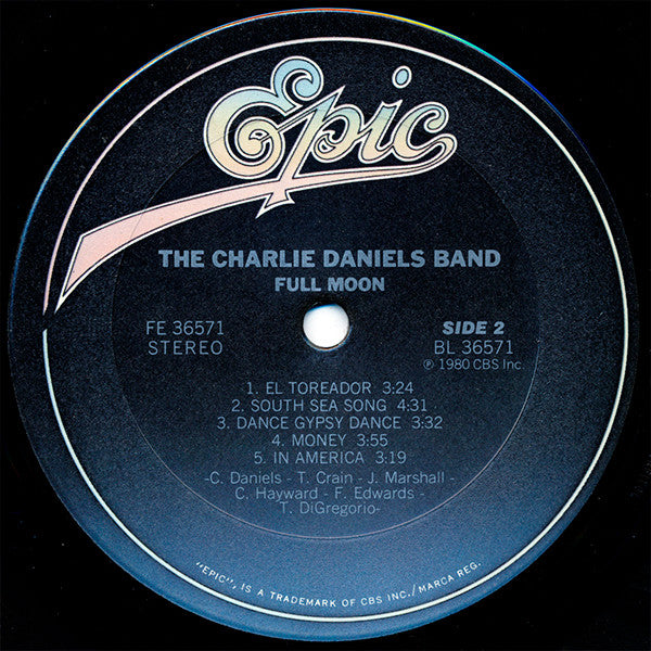 The Charlie Daniels Band : Full Moon (LP, Album, Pit)