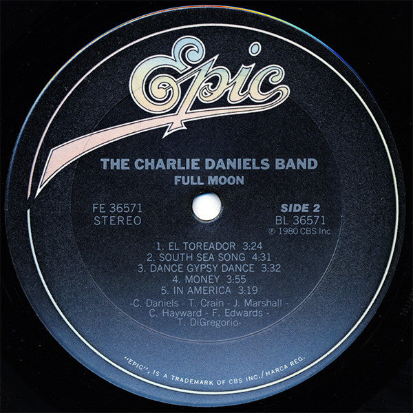 The Charlie Daniels Band : Full Moon (LP, Album, Pit)