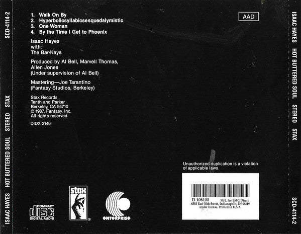 Isaac Hayes : Hot Buttered Soul (CD, Album, Club, RE)
