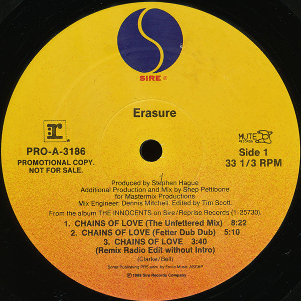 Erasure : Chains Of Love (12", Promo)