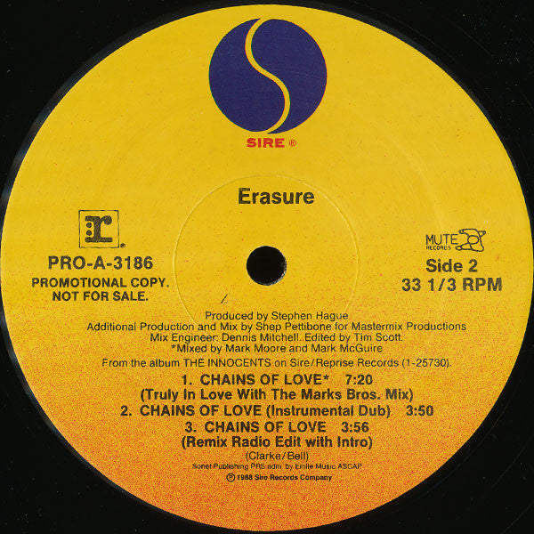 Erasure : Chains Of Love (12", Promo)