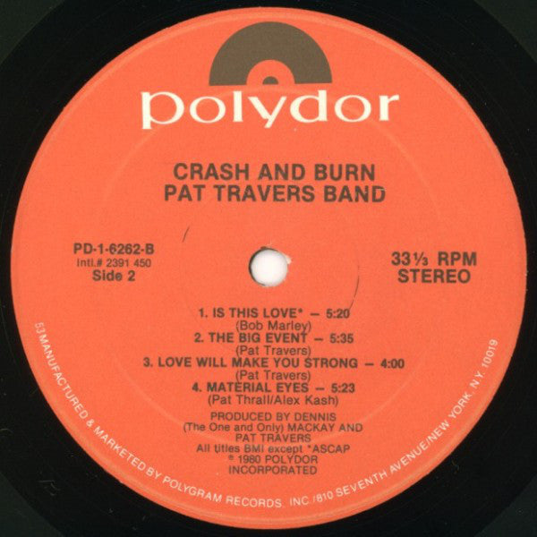 Pat Travers Band : Crash And Burn (LP, Album)