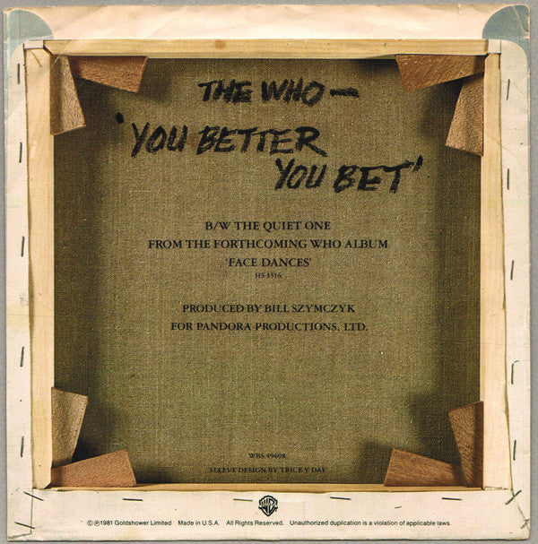 The Who : You Better You Bet (7", Single, Spe)