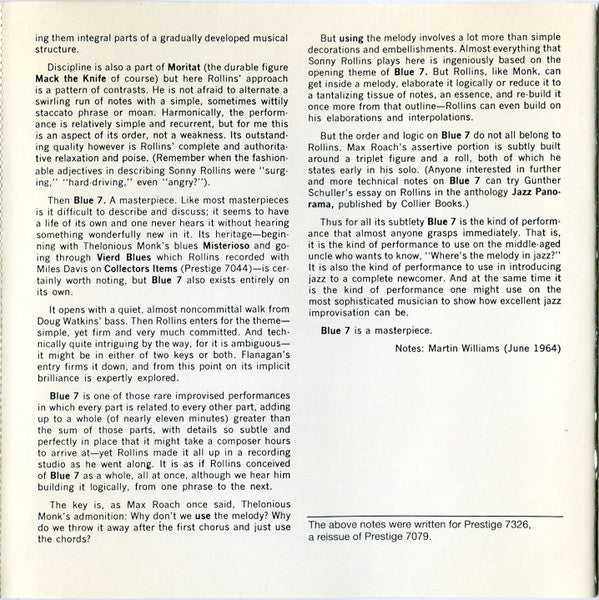 Sonny Rollins : Saxophone Colossus (CD, Album, RE, RM)