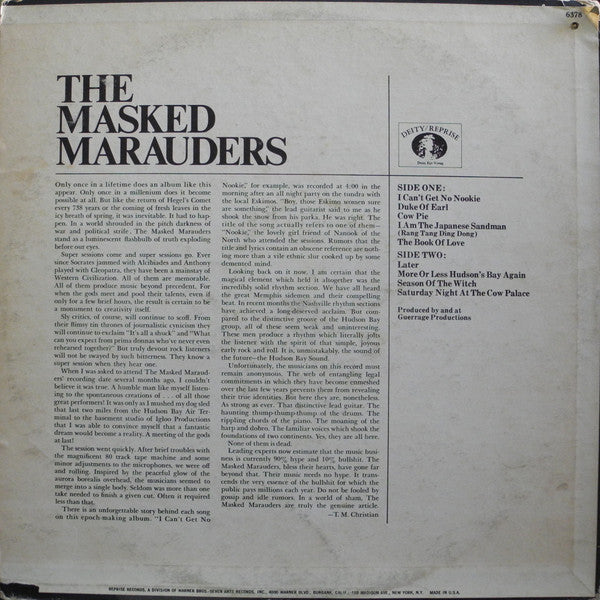 The Masked Marauders : The Masked Marauders (LP, Album, Pit)