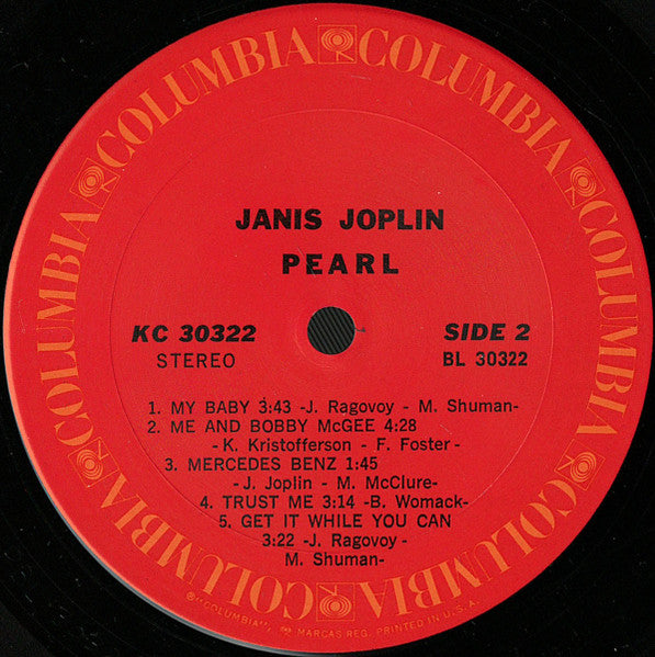 Janis Joplin : Pearl (LP, Album, Pit)