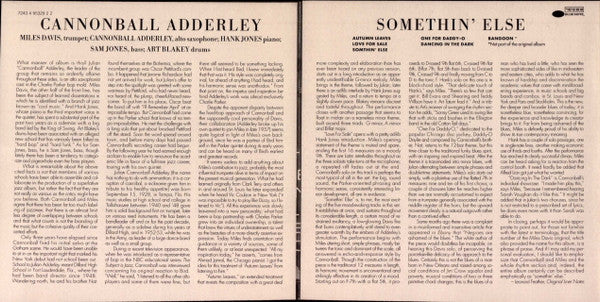 Cannonball Adderley : Somethin' Else (CD, Album, RE, RM, EMI)