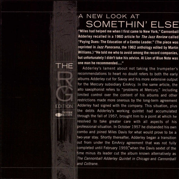 Cannonball Adderley : Somethin' Else (CD, Album, RE, RM, EMI)
