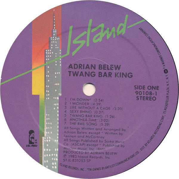 Adrian Belew : Twang Bar King (LP, Album, Spe)