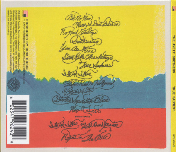 The Avett Brothers : True Sadness (CD, Album, Tar)