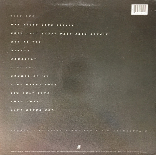 Bryan Adams : Reckless (LP, Album, Mon)