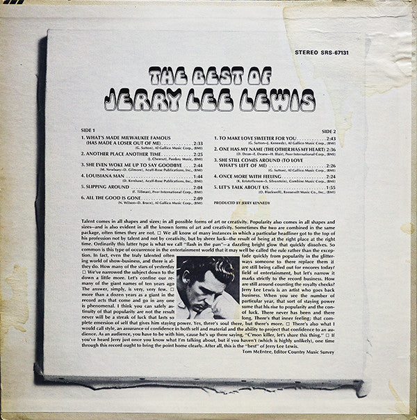 Jerry Lee Lewis : The Best Of Jerry Lee Lewis (LP, Comp)