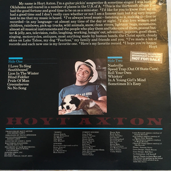 Hoyt Axton : Southbound (LP, Album, Promo)