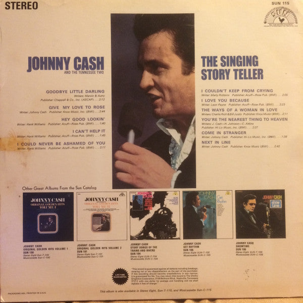 Johnny Cash And The Tennessee Two* : The Singing Story Teller (LP, Album, Comp, Promo)