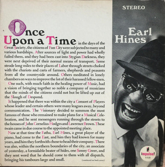 Earl Hines : Once Upon A Time (LP, Album, Club, Gat)
