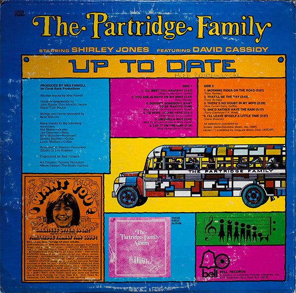 The Partridge Family Starring Shirley Jones (2) Featuring David Cassidy : Up To Date (LP, Album, Phi)