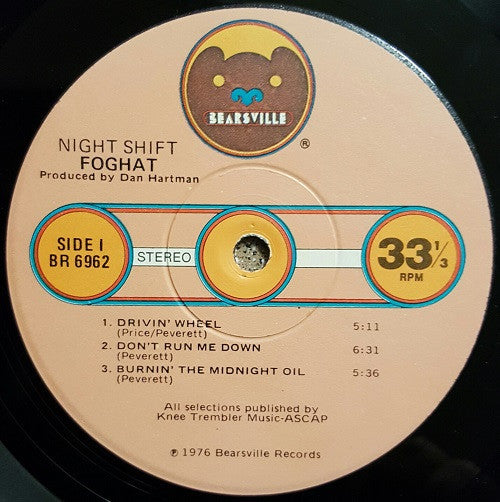Foghat : Night Shift (LP, Album, Win)