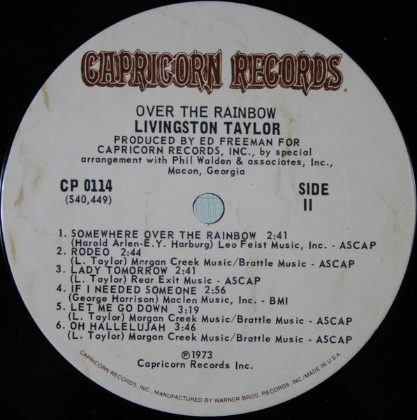 Livingston Taylor : Over The Rainbow (LP, Album, Ter)