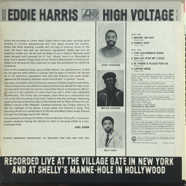 Eddie Harris : High Voltage (LP, Album, Pre)