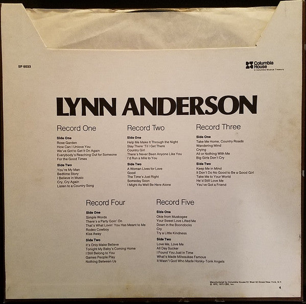 Lynn Anderson : The Lynn Anderson Treasury (5xLP, Album, Comp)
