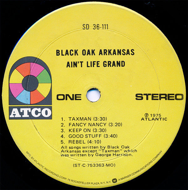 Black Oak Arkansas : Ain't Life Grand (LP, Album, Mon)
