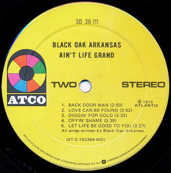 Black Oak Arkansas : Ain't Life Grand (LP, Album, Mon)