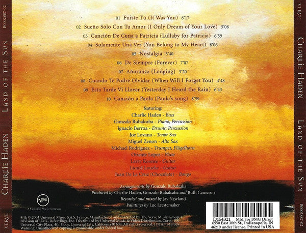 Charlie Haden with Gonzalo Rubalcaba : Land Of The Sun (CD, Album, Club)