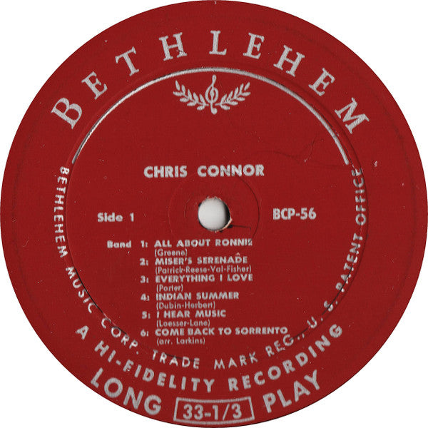 Chris Connor : Chris (LP, Album, Mono)